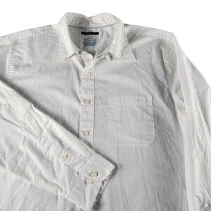 Van Heusen Studio Dress Shirt Mens Large White Stripe Slim Fit Long Sleeve